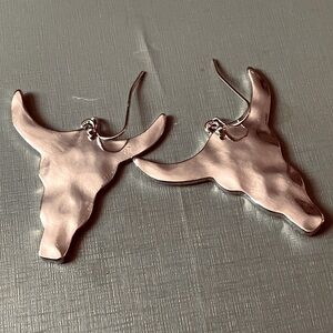 Sexy cowgirls Silver plated bull earrings